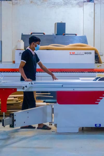Modern fit-out factory machinery and CNC panel processing